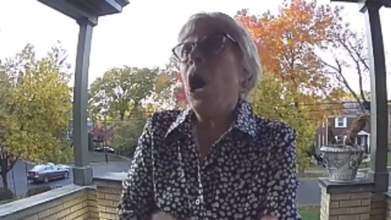 Watch: Looney Liberal MeMaw Has A Major Meltdown After Her Neighbor Puts Up A Trump Sign