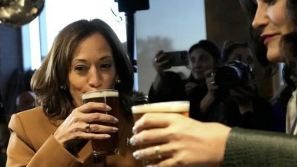 Watch: Someone thought this cheap PR stunt of Kamala Harris having a beer was a good idea