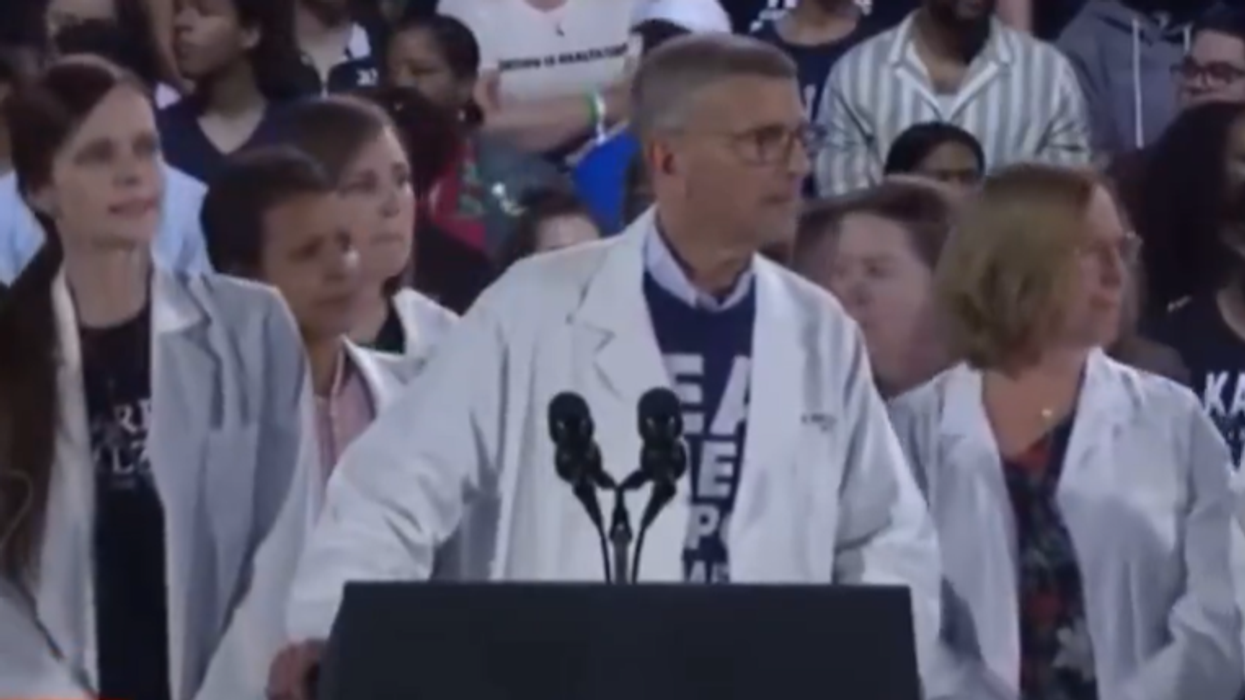 Kamala Harris brings out doctors to promote abortion... who look confused during a medical emergency