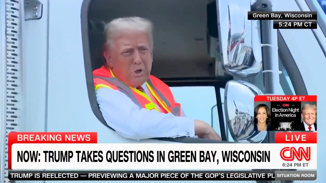 Donald Trump holds a press conference in a garbage truck, and the media is in full-on meltdown mode