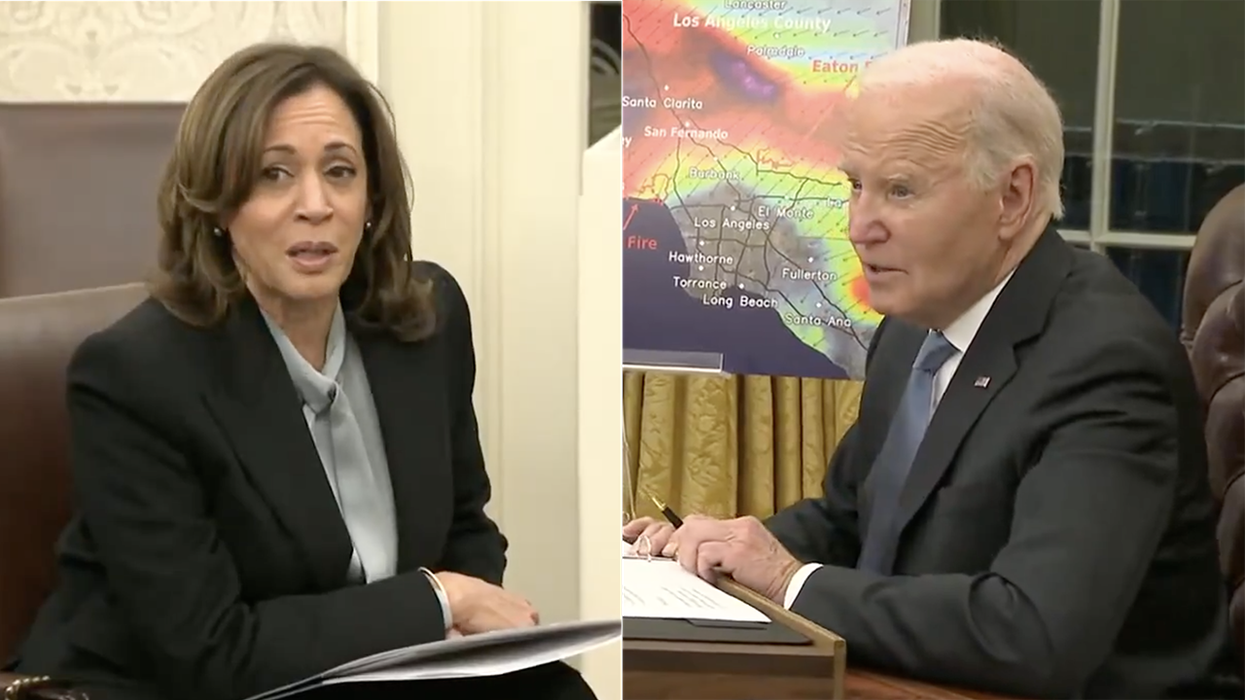 Biden and Kamala team up for one last derptastic appearance, brag about how little they're giving LA wildfire victims