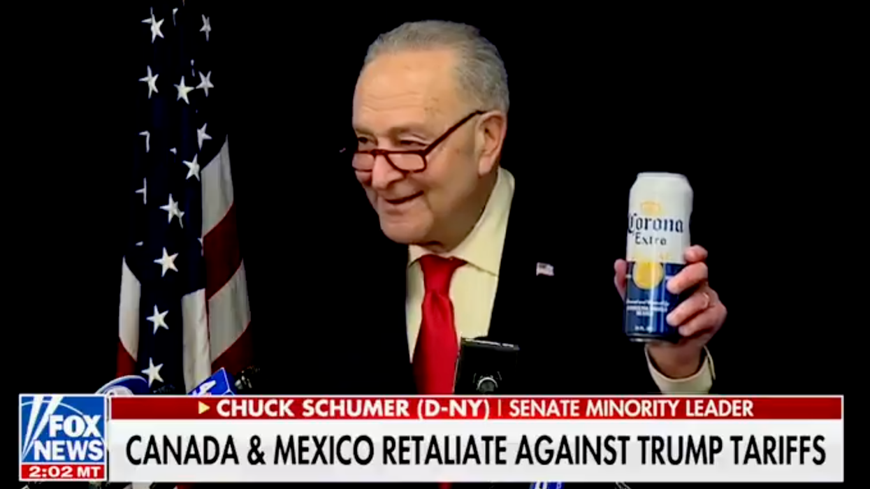 Watch: Chuck Schumer embarrasses himself with a Mexican beer trying to dunk on Donald Trump's tariffs
