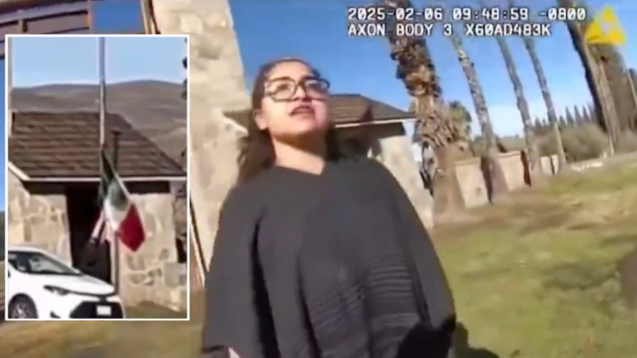 Woman cuts down American Flag to replace it with the Mexican one, but then the police get involved