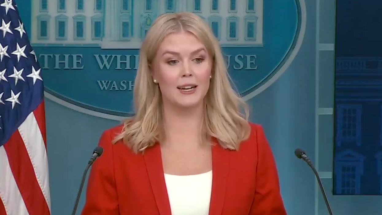 WH Press Secretary explains to a DOGE critical press there's only one number that matters to Trump: 77%