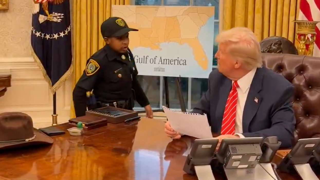 If you thought America's newest Secret Service agent stole the show last night, see what he did to Trump in the Oval Office