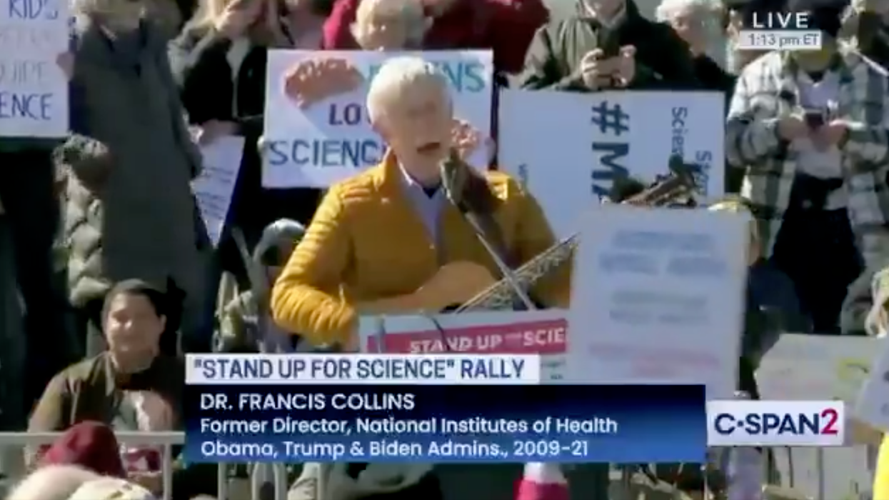 Former NIH director drops the newest CRINGE leftist protest anthem at something called the "Stand Up For Science" rally