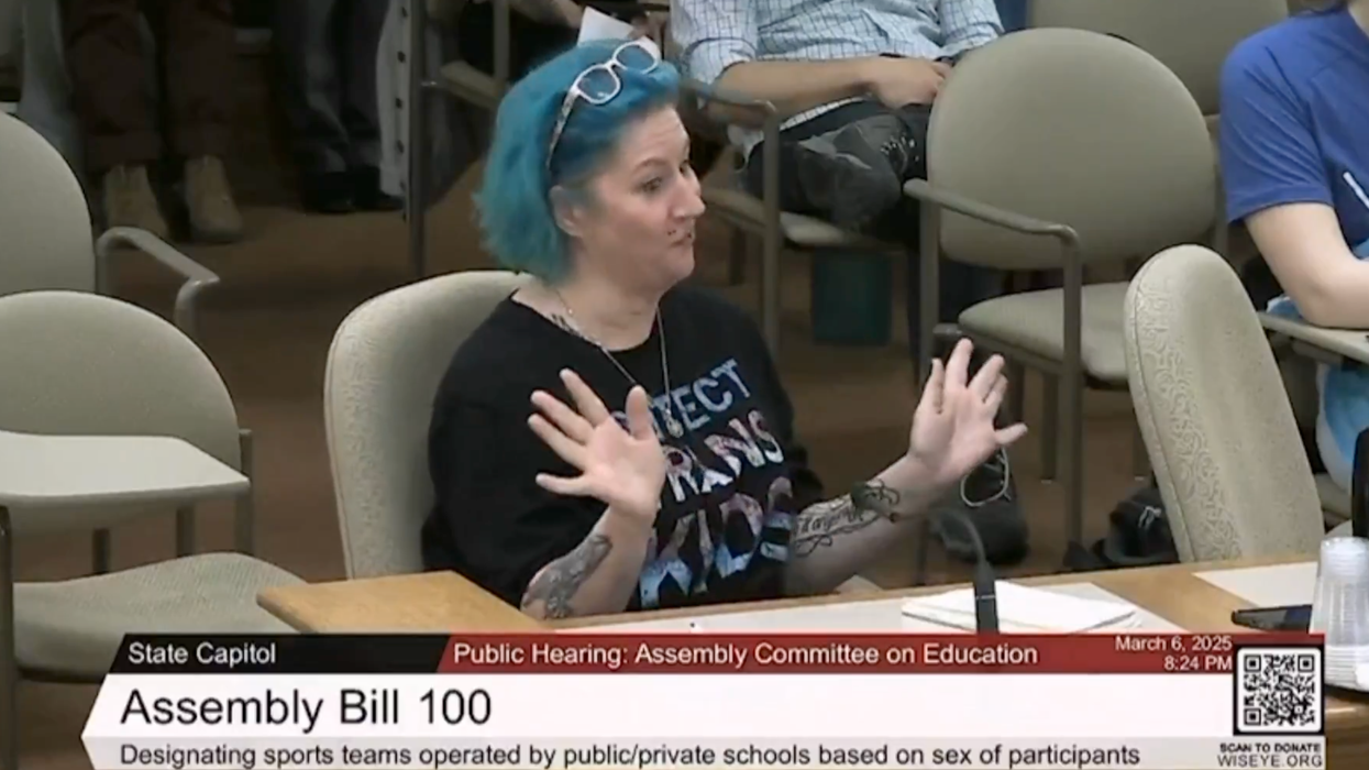 Blue-haired mom defends trans "daughter" being in the locker room because, quote, "90% of the time it’s flaccid"