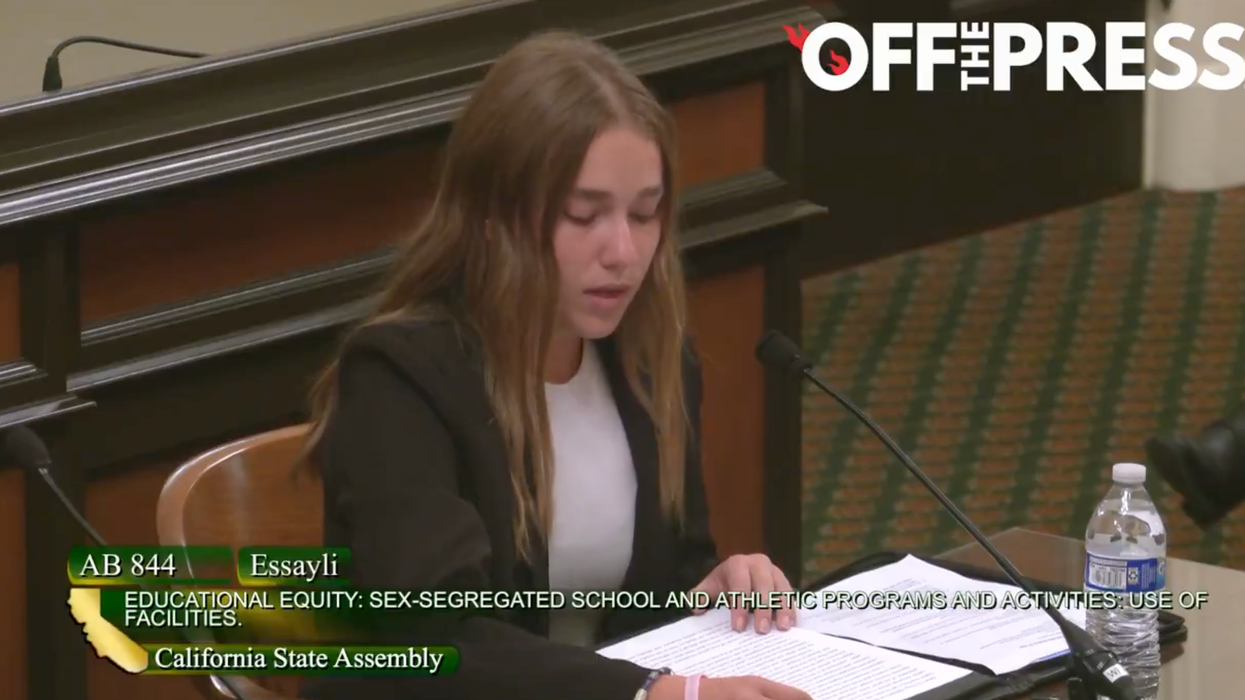 Teen athlete gives emotional testimony over trans student replacing her, being told her protest was like wearing a swastika