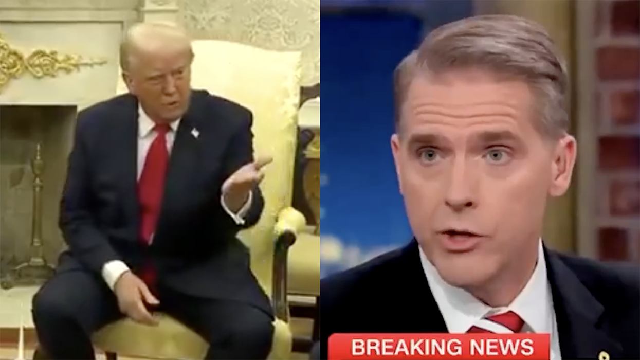 Trump's lets Oval Office take turns blasting CNN's simping over an illegal alien gang member, then Scott Jennings joins in