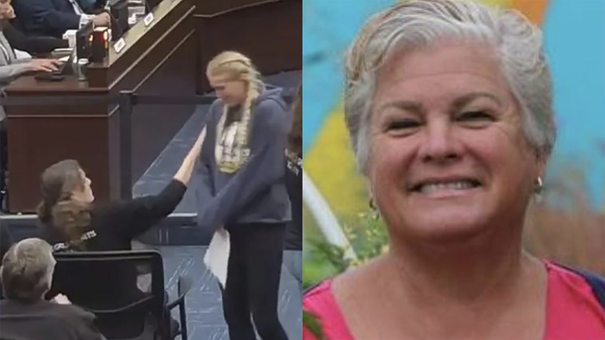 While teen girl gives tearful testimony over school forcing her to change in front of a boy, board pres snaps "wrap it up"