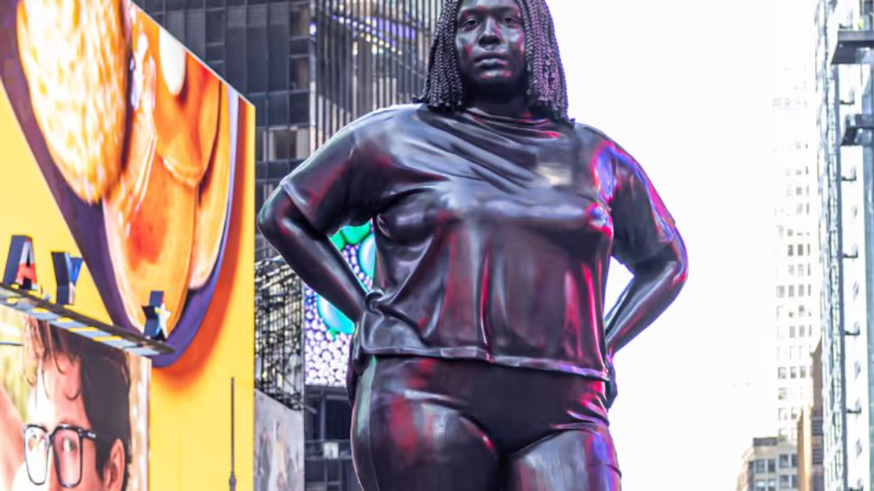 Watch: NYC erects this 12-foot statue of a "plus-sized" woman of color meant to symbolize representation or something