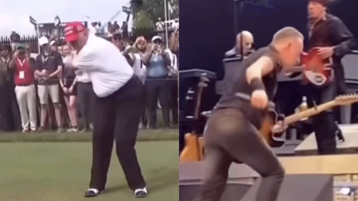 Trump responds to Bruce Springsteen's anti-American rant as only he can... by hitting him with a golf ball (well, kinda)