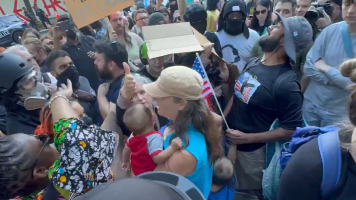 Trans activists accost mother and her baby as they attempt to attend a Christian event in Seattle