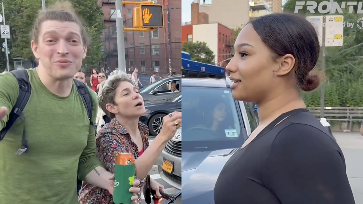 Typical white liberal protesters mock a black woman as they block her from going to work: “Oh no, not work!”