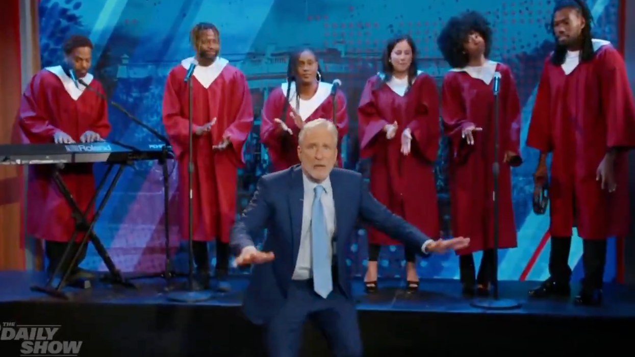 Jon Stewart's response to Stephen Colbert's cancellation manages to be more embarrassing than Colbert's response