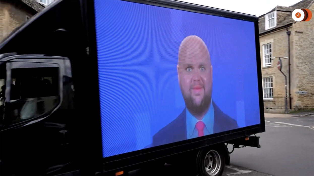 Activists think they're owning JD Vance by driving this silly truck around town while he vacations