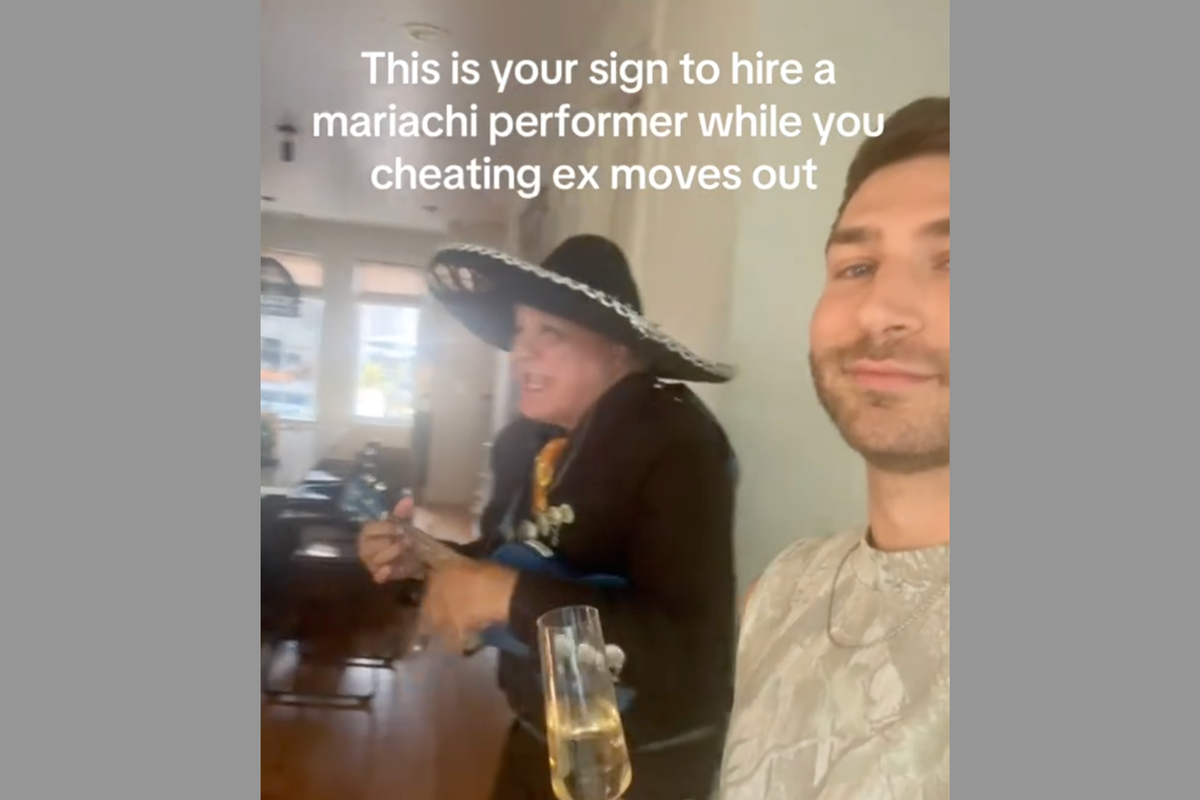 Man celebrates his cheating ex moving out, hires a Mariachi to follow them around the apartment