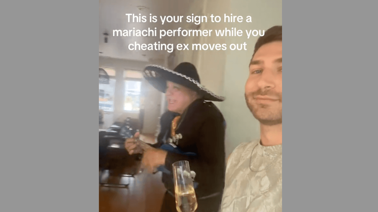 Man celebrates his cheating ex moving out, hires a Mariachi to follow them around the apartment