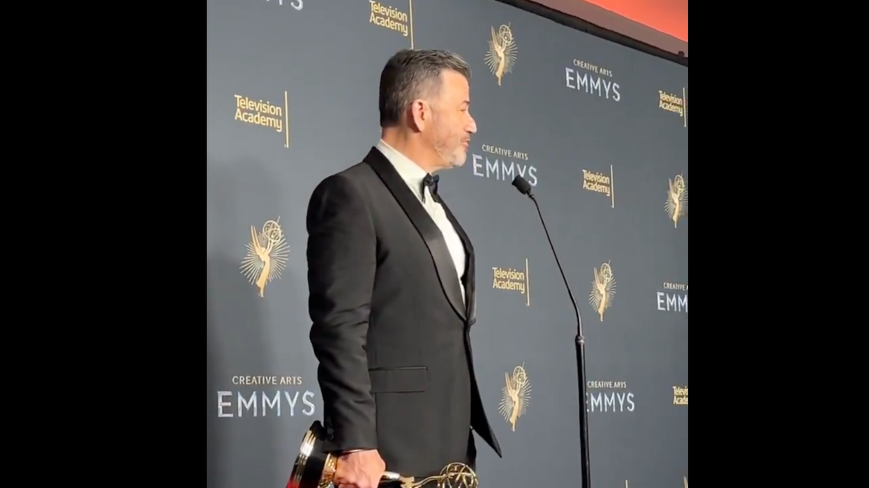 Revel in the smugness as Jimmy Kimmel shares his feelings about being on the forefront of "defending democracy"