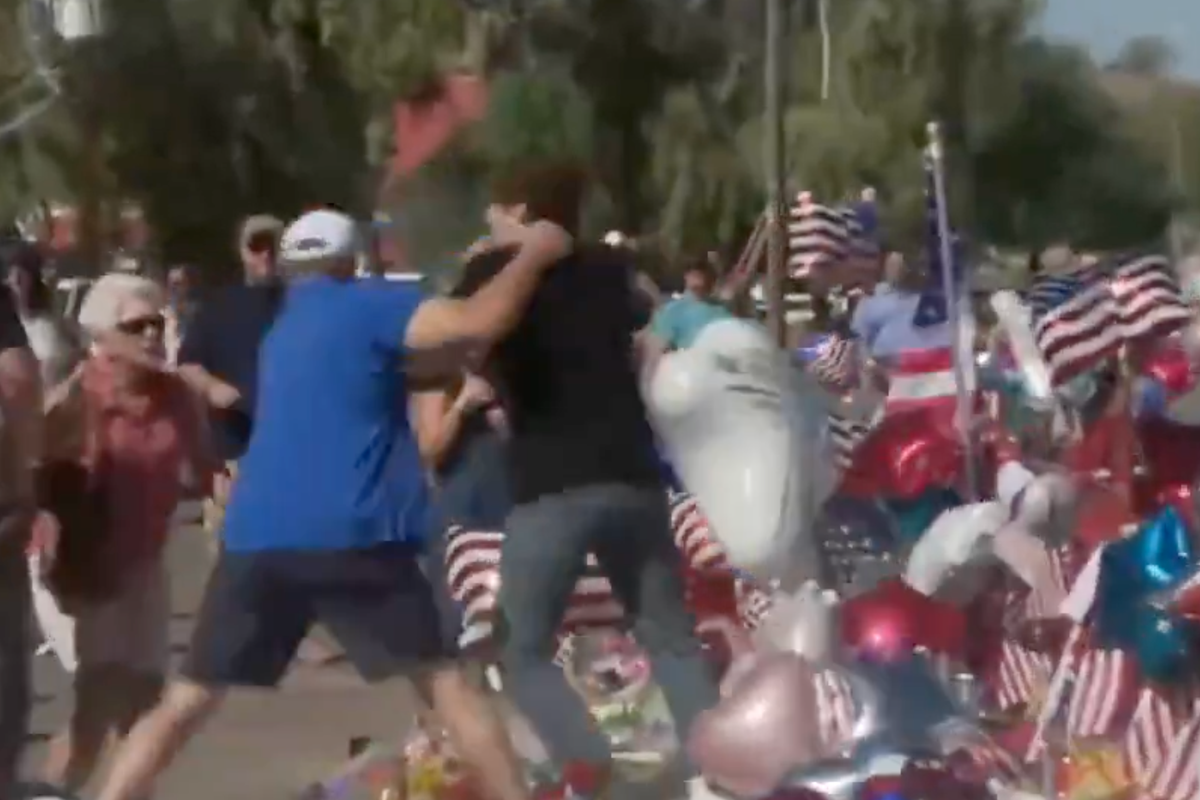 Guy cosplaying as Charlie Kirk's killer destroys memorial, instantly discovers the consequences of his actions