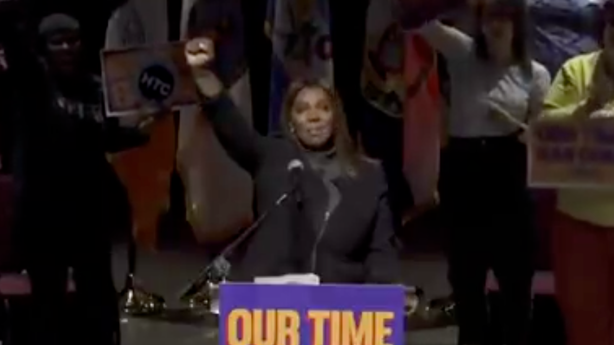 Indicted NY AG pumps her fist in the air as she faces mortgage fraud charges, tries to blame Trump