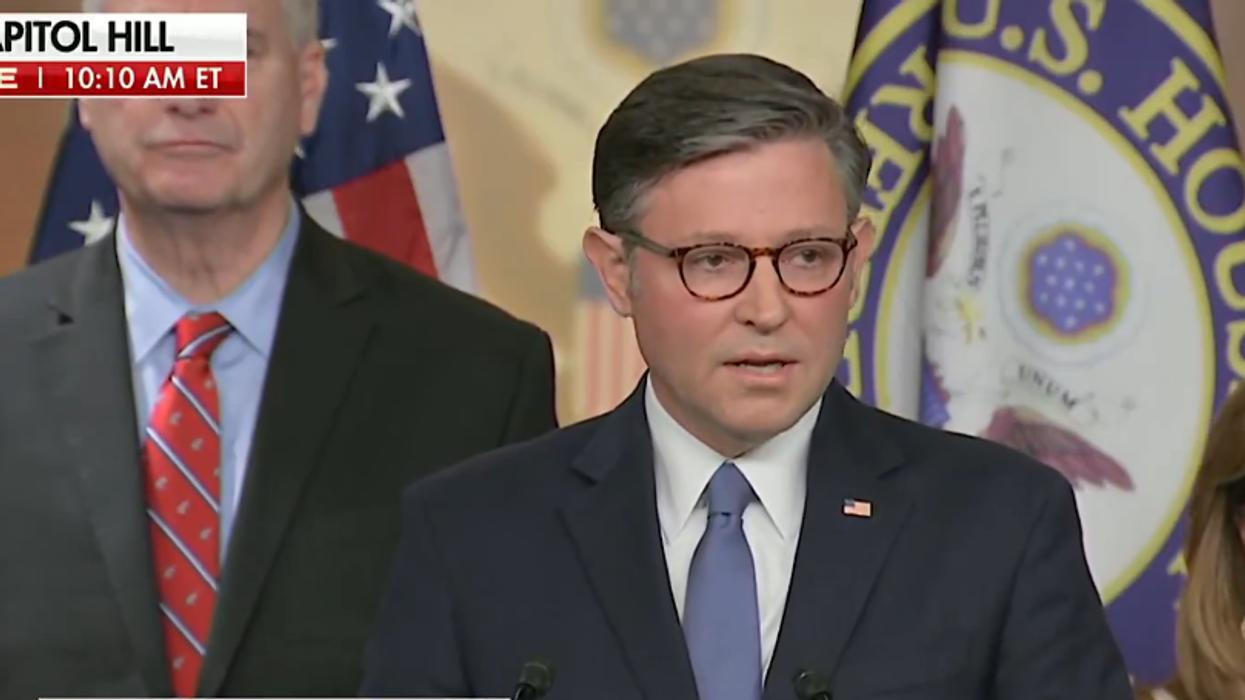 Mike Johnson goes scorched Earth on Democrats cowering before they're radical base, fear of "getting the guillotine"