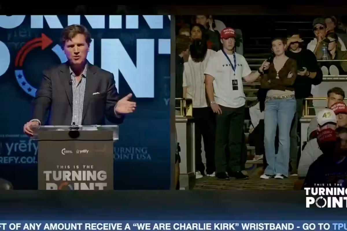 AWFL student tries to tell Tucker Carlson that Trump's "poop video" violated free speech... it didn't end well for her
