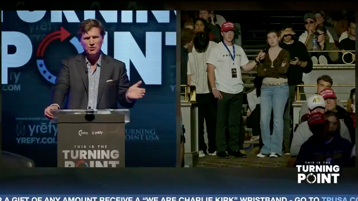 AWFL student tries to tell Tucker Carlson that Trump's "poop video" violated free speech... it didn't end well for her