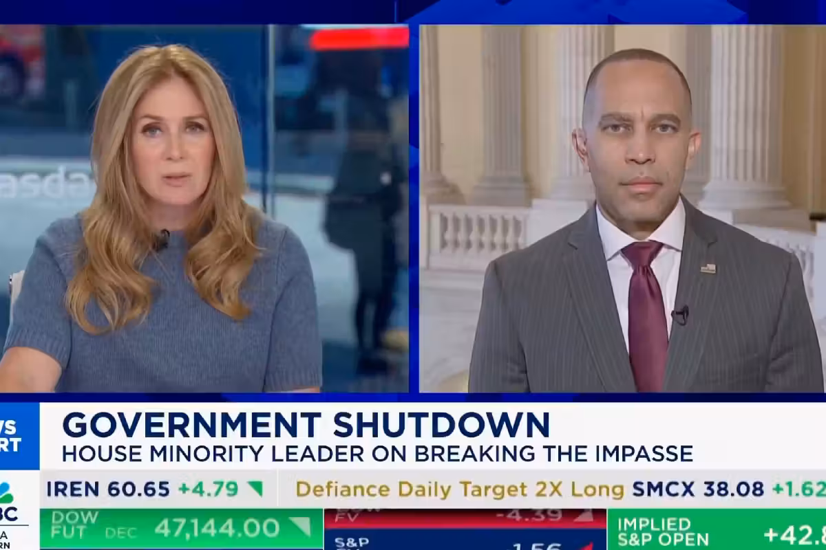 CNBC explains how Dems are to blame for the shutdown AND healthcare crisis slow enough for even Hakeem Jeffries to understand