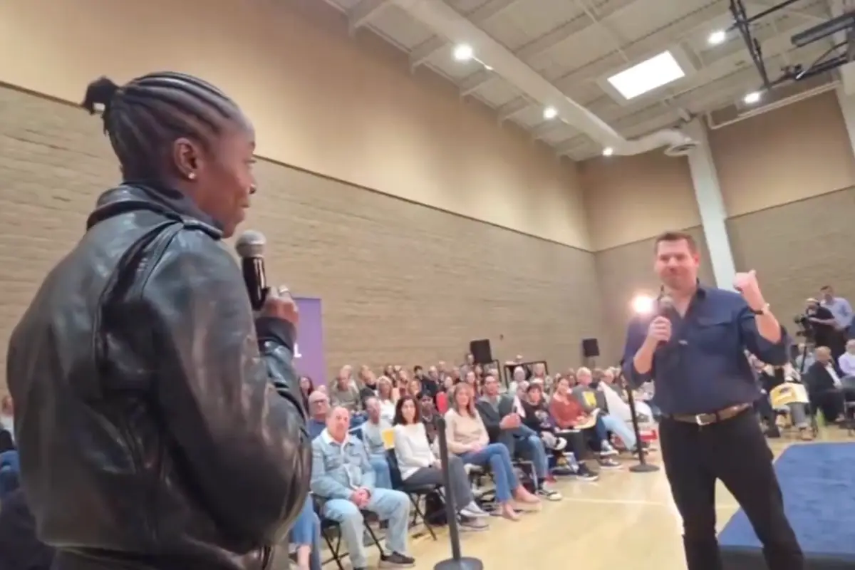 Eric Swalwell runs from black lesbian exposed by "trans" male in women's locker room, calls her concerns “not a thing"