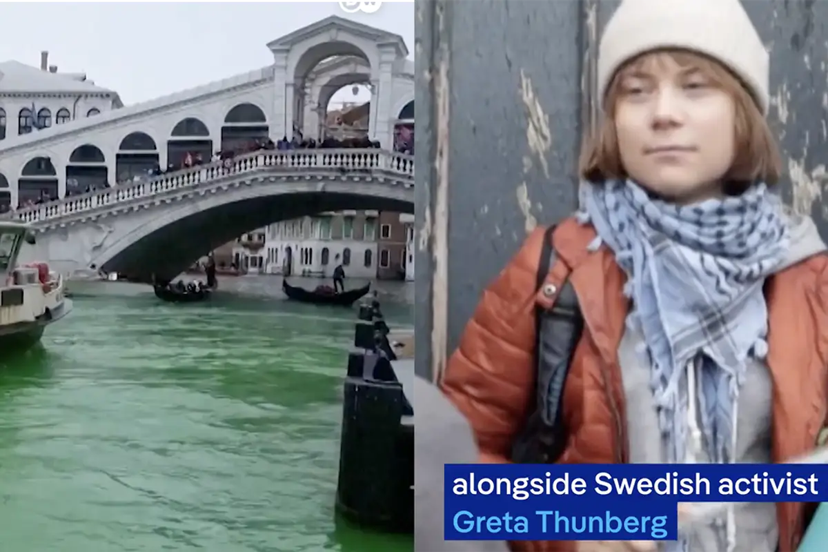 Greta Thunberg banned from Venice with other lunatics for turning the water green in the name of climate extinction