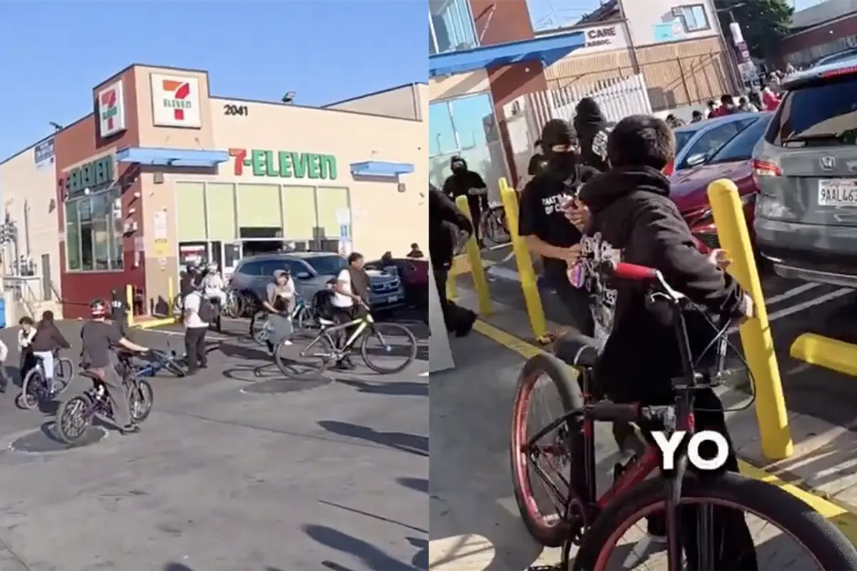 Bike gang of teens ransack 7-11 in Gavin Newsom's lawless Los Angeles, aren't smart enough to cover their faces