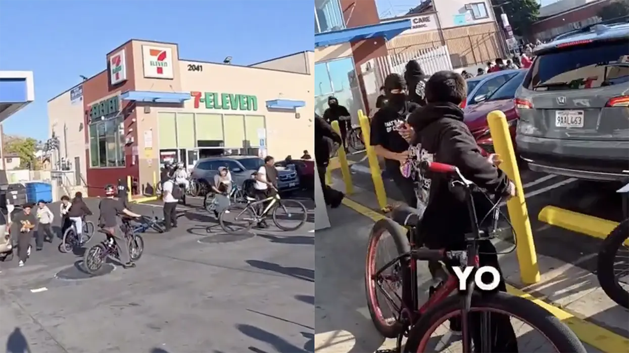 Bike gang of teens ransack 7-11 in Gavin Newsom's lawless Los Angeles, aren't smart enough to cover their faces