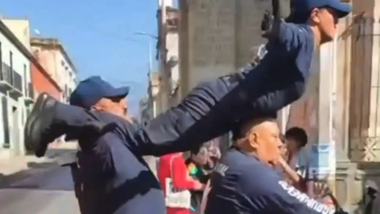 Watch: Police show off their impressive acrobatic stunts in special "Revolution Day" parade