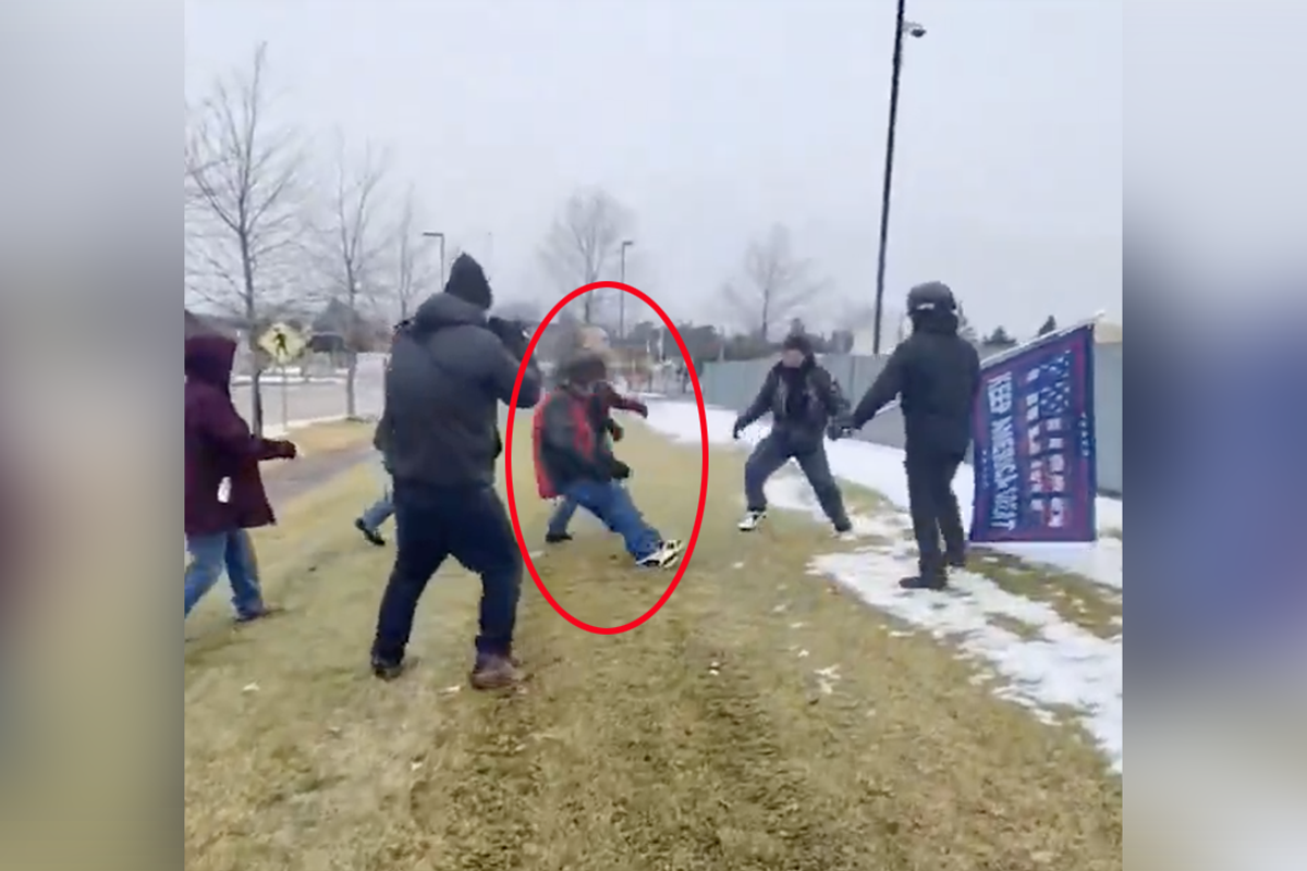 MAGA bro takes on four MN leftists all at once, proves the left can't meme OR fight when one gets knocked the f*ck out