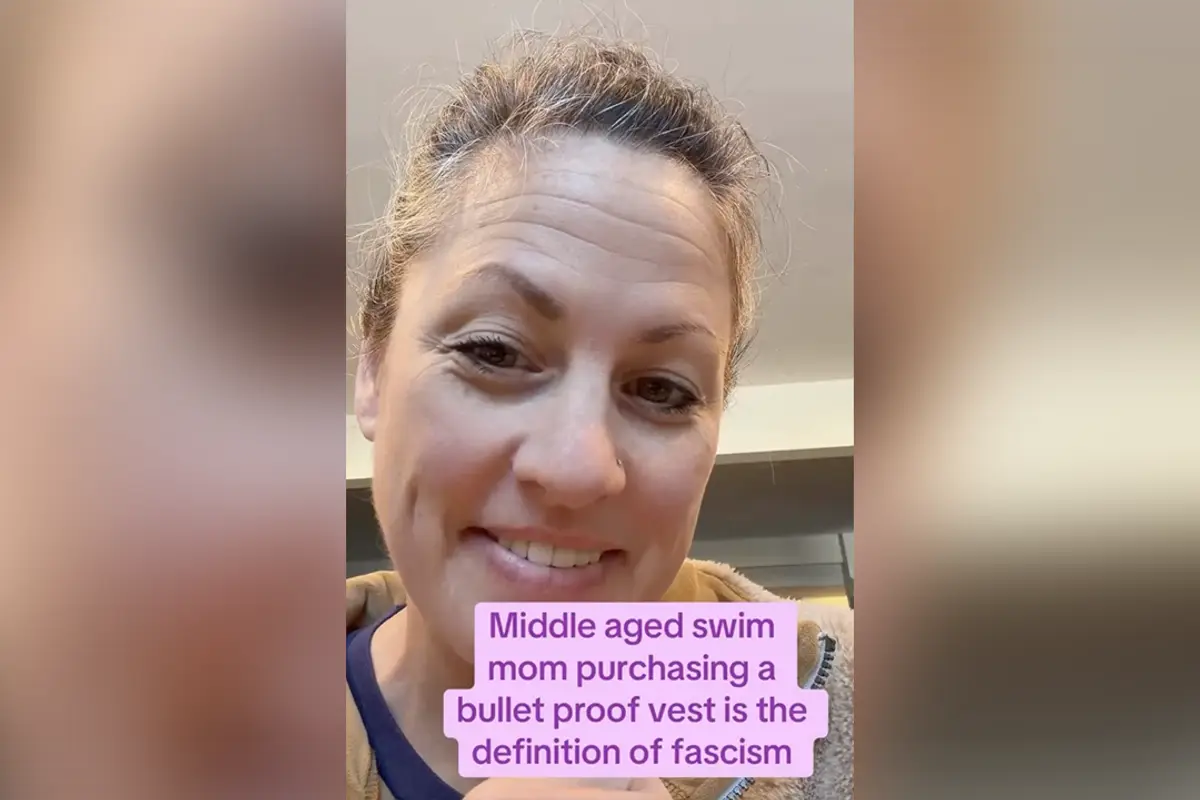 "Swim mom" bought a bulletproof vest because the government was gonna kill her, claims it's fascism for some reason