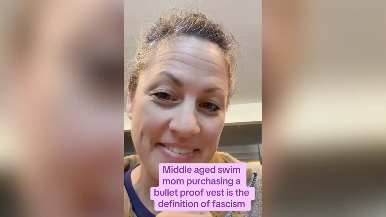 "Swim mom" bought a bulletproof vest because the government was gonna kill her, claims it's fascism for some reason