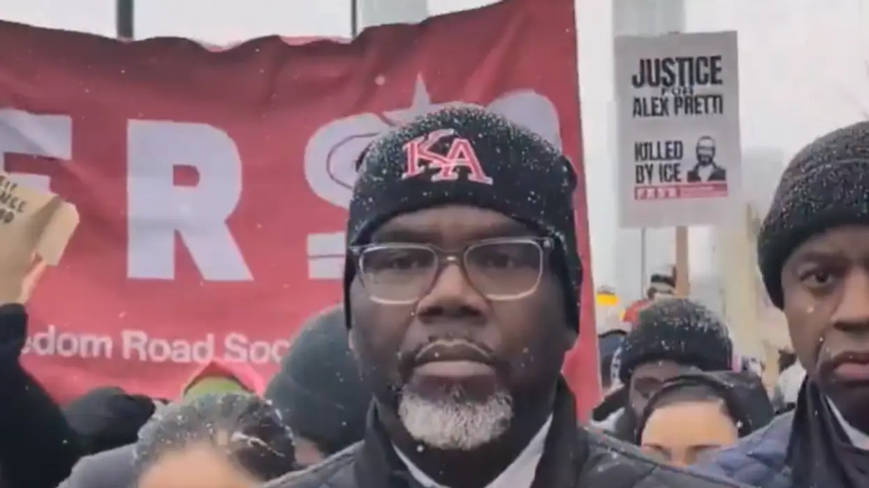 Chicago mayor marches to “abolish ICE,” and of course he’s with a socialist org