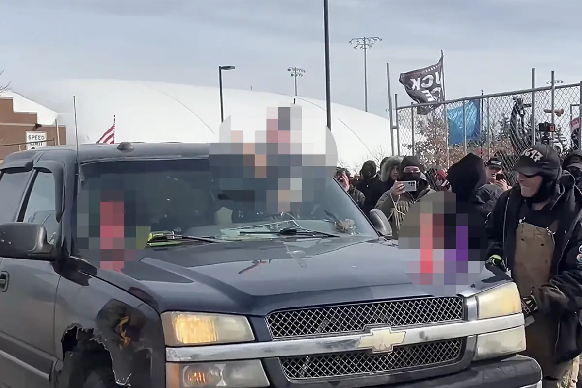 Anti-ICE agitators throw sex toys at a truck in protest...but it turns out they got the wrong truck