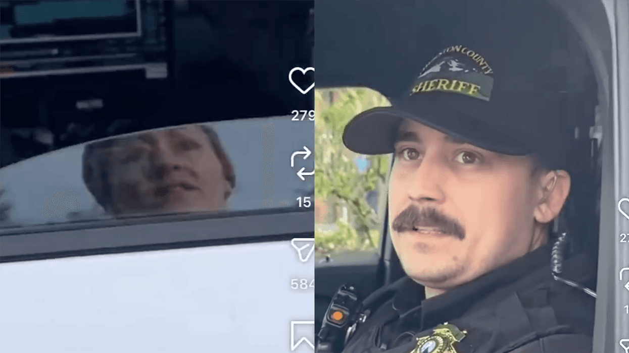 White woman films herself harassing an ICE Agent outside of a school...except he was just a cop and she didn't know the difference
