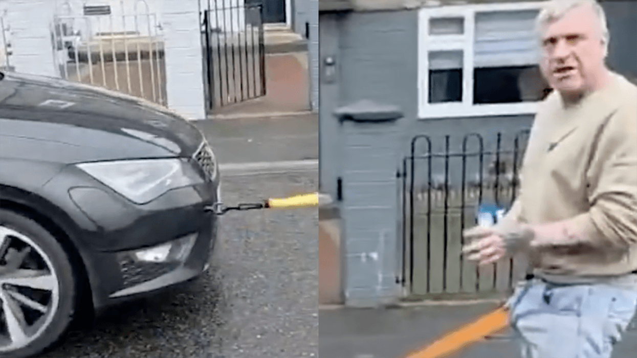 Fifty year old man pulls car with his junk (while munching on nuts) to remind men to take care of their mental health