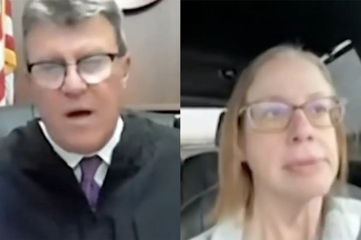 Entitled woman thinks she can lie to judge about driving during hearing, and appears to forget how webcams work