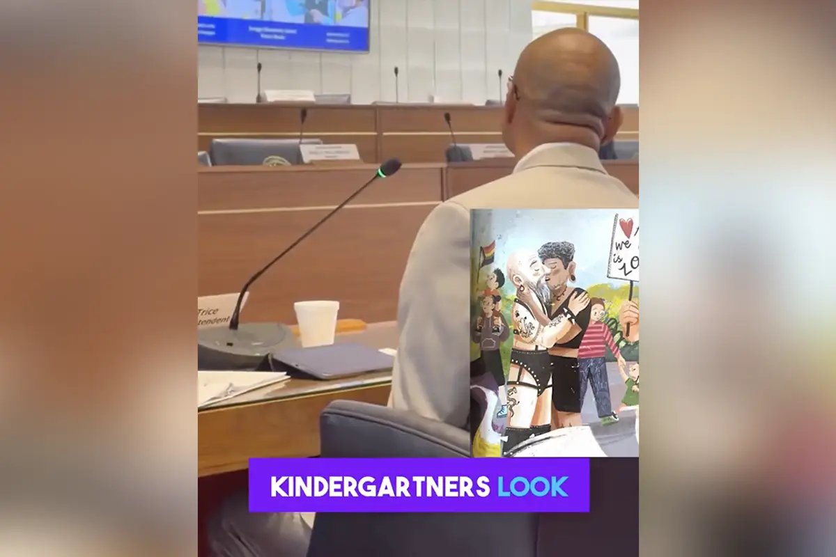 Superintendent testifies it's totally fine for kindergarteners to read book featuring two dude kissing in fetish gear