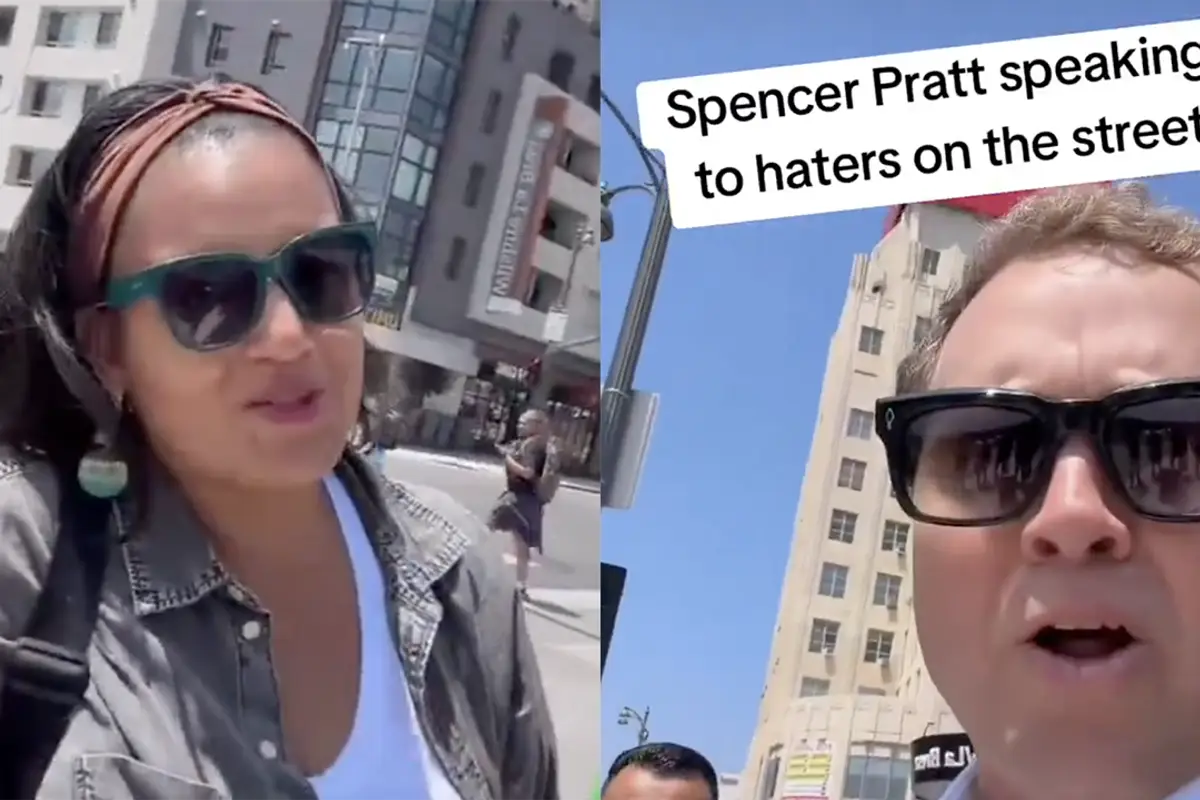 Spencer Pratt got heckled on the streets of LA, where his opponent wants homeless druggies next to your kid's school