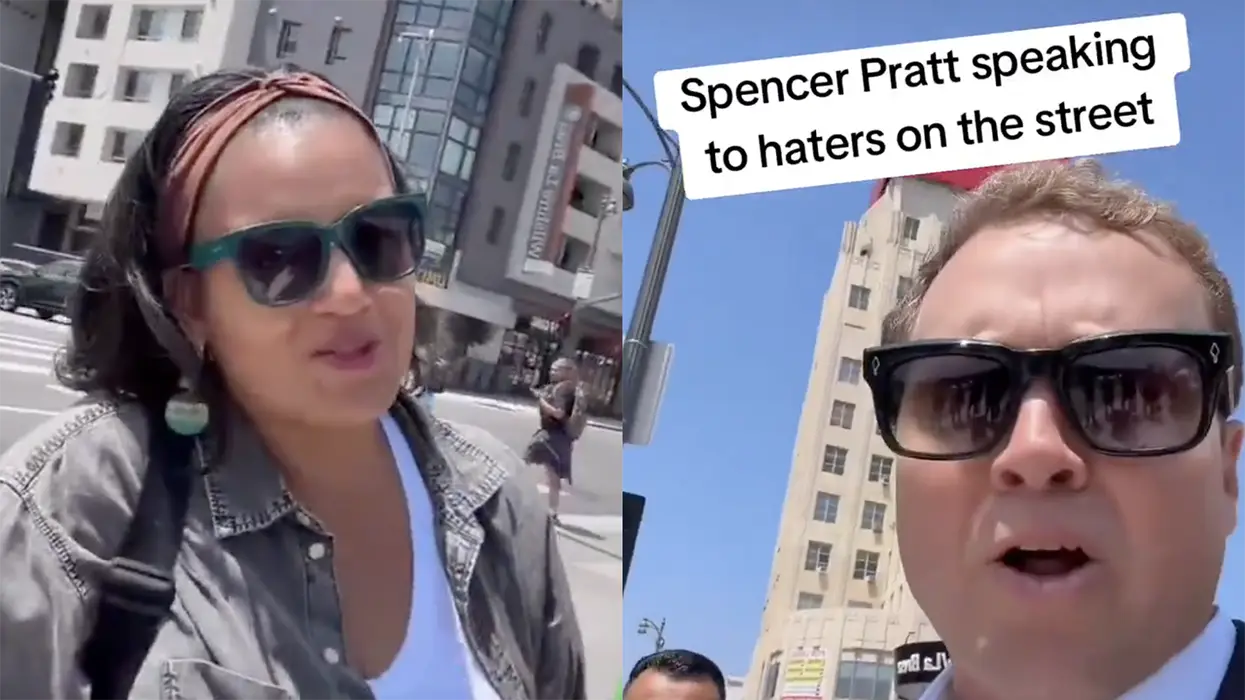 Spencer Pratt got heckled on the streets of LA, where his opponent wants homeless druggies next to your kid's school