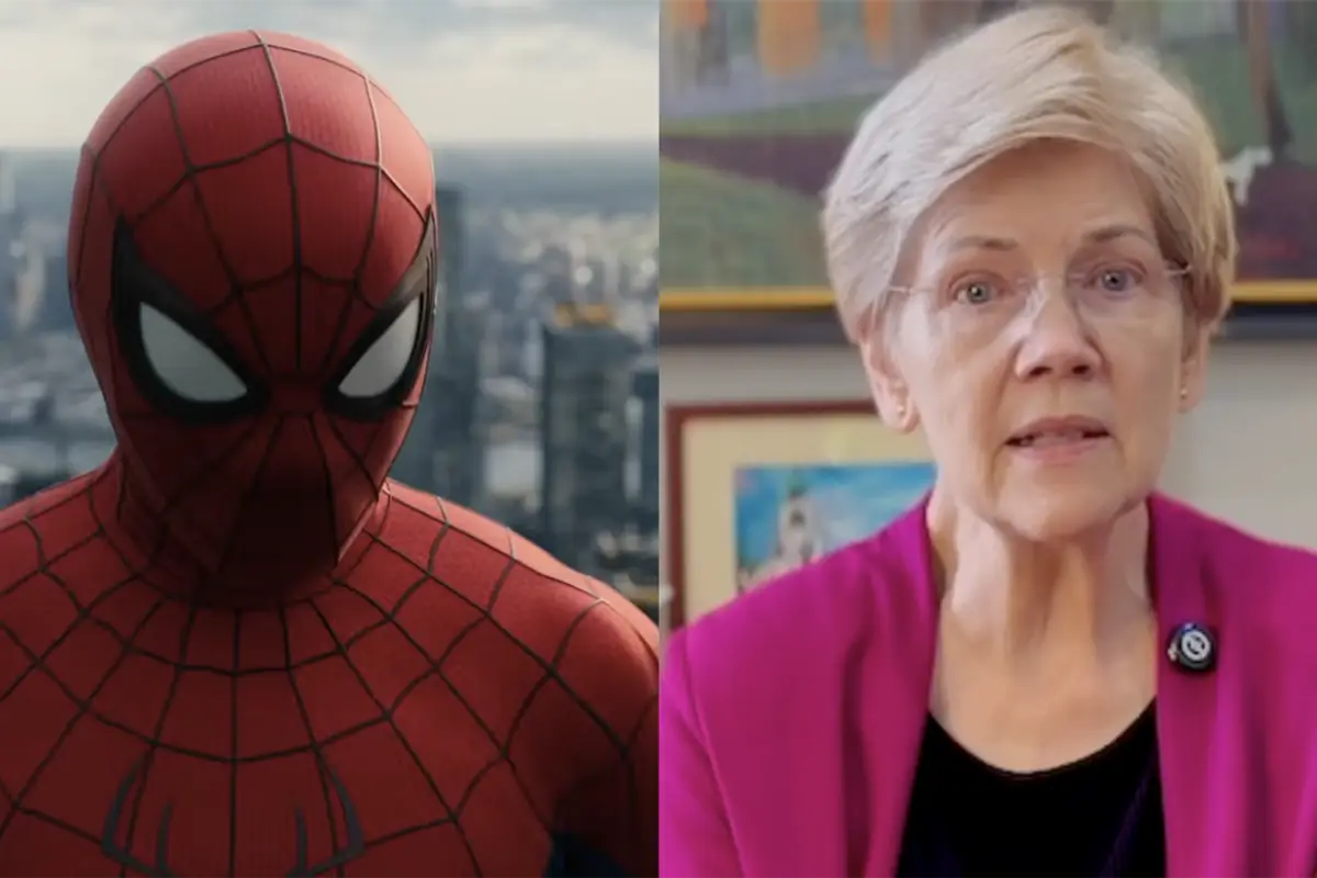 Elizabeth Warren tries to leech off the Spider-Man movie's success to push her agenda. Fails.