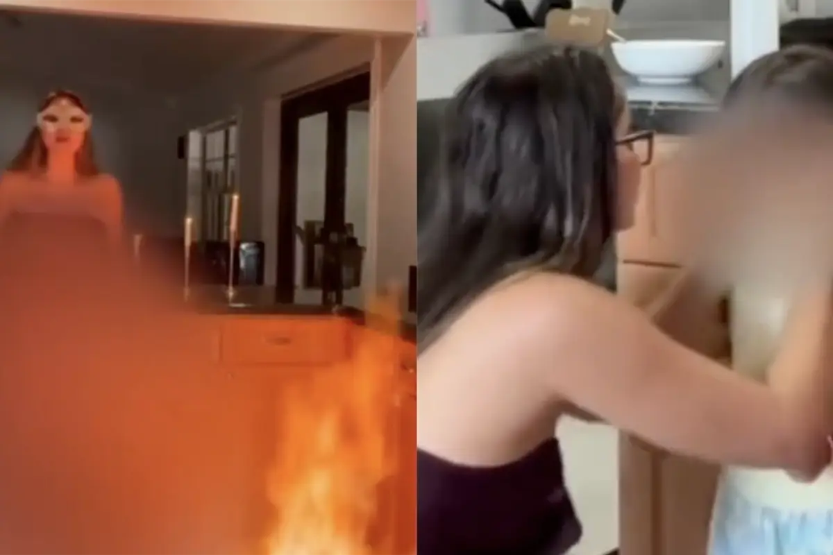 That woman who TikTok'd herself setting the kitchen on fire and dripping wax on her kids? Turns out she's an illegal, too