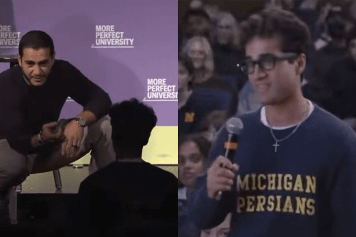 Student gives Abdul el-Sayed a chance to denounce the "death to America" Islamic Revolutionary Guard, but he refuses