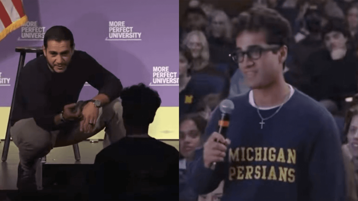 Student gives Abdul el-Sayed a chance to denounce the "death to America" Islamic Revolutionary Guard, but he refuses
