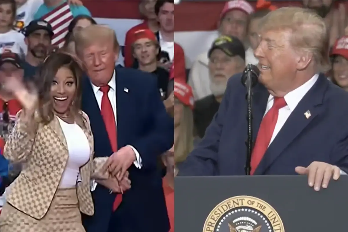 Donald Trump takes a moment to announce to the American people how much he admires Nicki Minaj's...assets